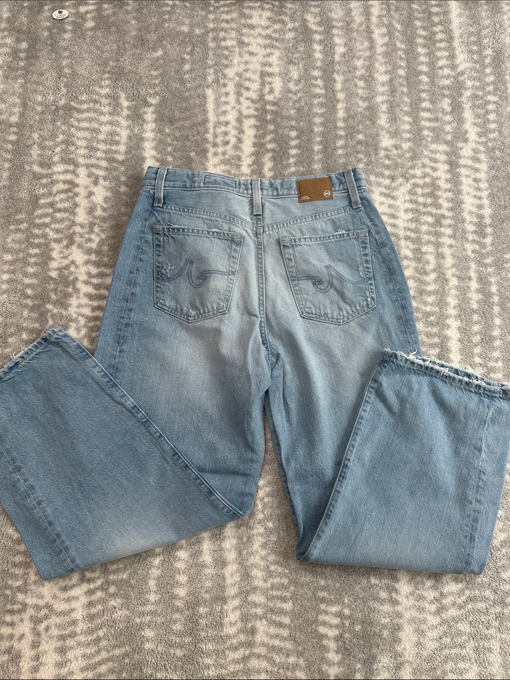 AG Adriano Goldschmied Hattie High Rise barrel Jean allusion Destructed size 26 - Picture 6 of 9